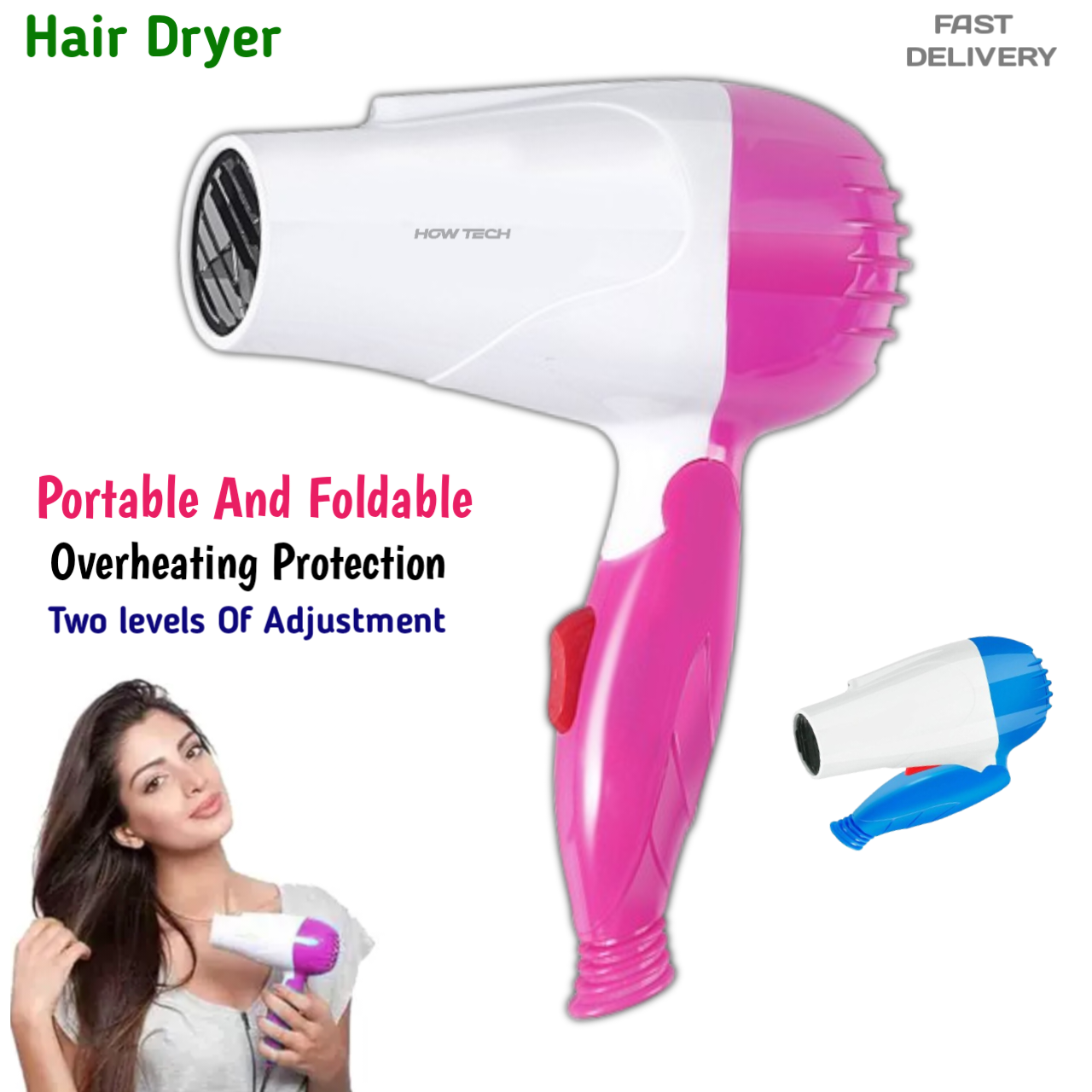 DryCare Hair Dryer Salon Dryer Strong Wind Hot for Hair Dryer